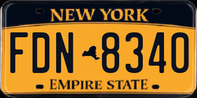 NY license plate FDN8340