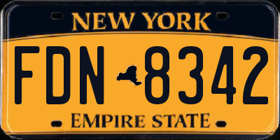 NY license plate FDN8342