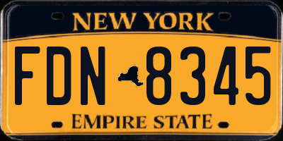 NY license plate FDN8345