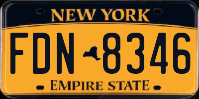 NY license plate FDN8346