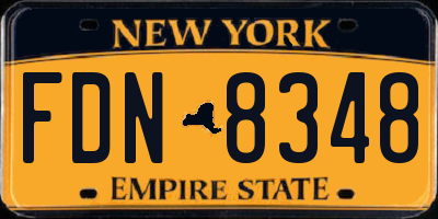 NY license plate FDN8348
