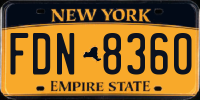 NY license plate FDN8360