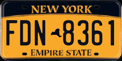 NY license plate FDN8361