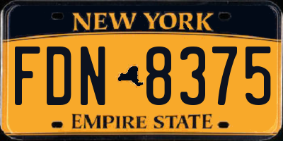 NY license plate FDN8375