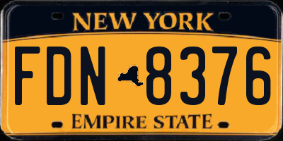 NY license plate FDN8376