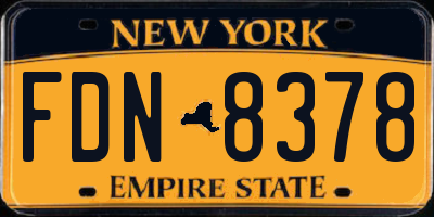 NY license plate FDN8378