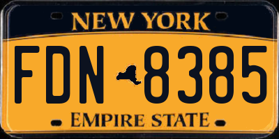 NY license plate FDN8385