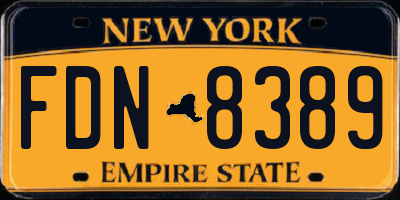 NY license plate FDN8389