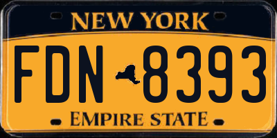 NY license plate FDN8393
