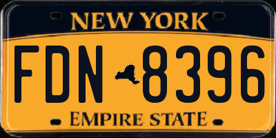 NY license plate FDN8396