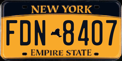NY license plate FDN8407