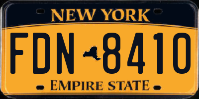 NY license plate FDN8410