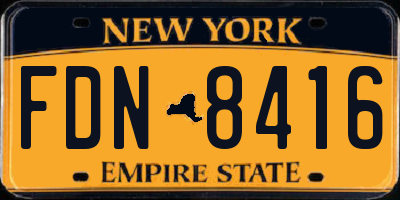 NY license plate FDN8416