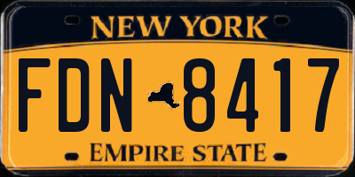 NY license plate FDN8417