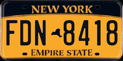 NY license plate FDN8418