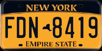 NY license plate FDN8419