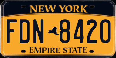 NY license plate FDN8420