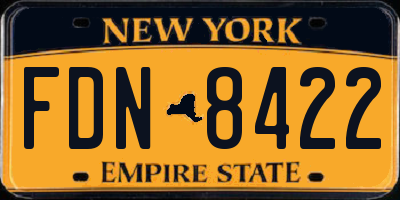 NY license plate FDN8422