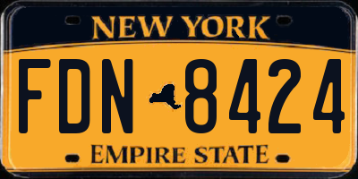 NY license plate FDN8424