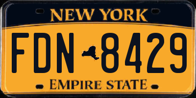 NY license plate FDN8429