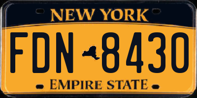 NY license plate FDN8430