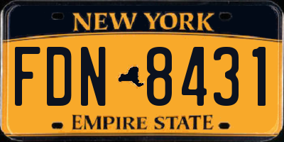 NY license plate FDN8431