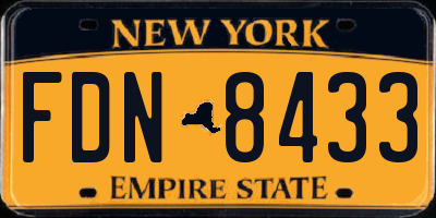 NY license plate FDN8433