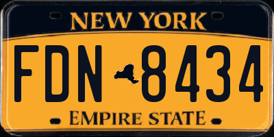 NY license plate FDN8434