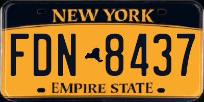 NY license plate FDN8437