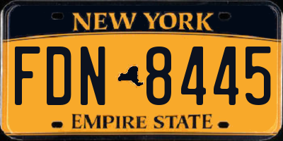 NY license plate FDN8445