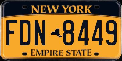 NY license plate FDN8449