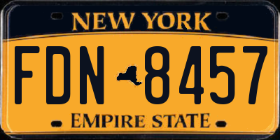 NY license plate FDN8457