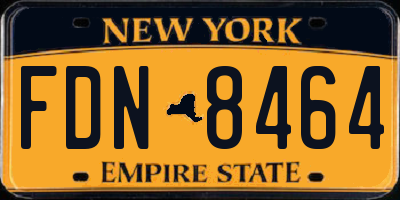 NY license plate FDN8464