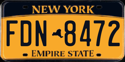 NY license plate FDN8472