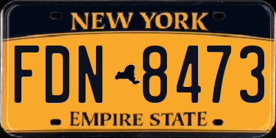 NY license plate FDN8473