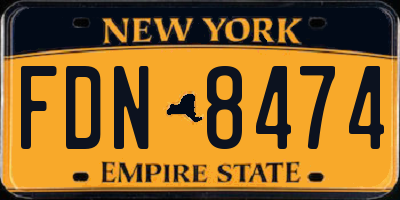 NY license plate FDN8474