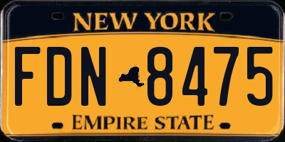 NY license plate FDN8475