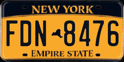 NY license plate FDN8476