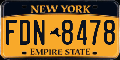 NY license plate FDN8478