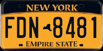 NY license plate FDN8481