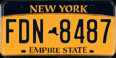 NY license plate FDN8487