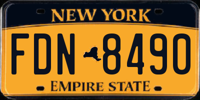 NY license plate FDN8490