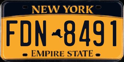 NY license plate FDN8491