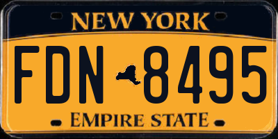 NY license plate FDN8495