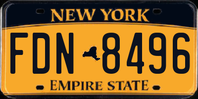 NY license plate FDN8496