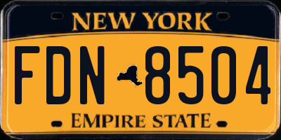 NY license plate FDN8504