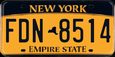 NY license plate FDN8514