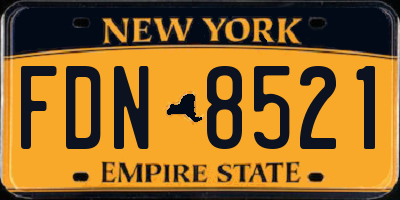 NY license plate FDN8521
