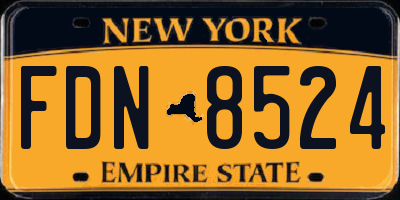 NY license plate FDN8524