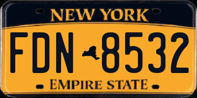 NY license plate FDN8532